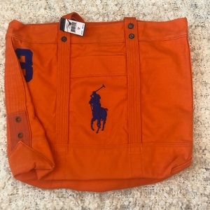 brand new orange polo canvas bag